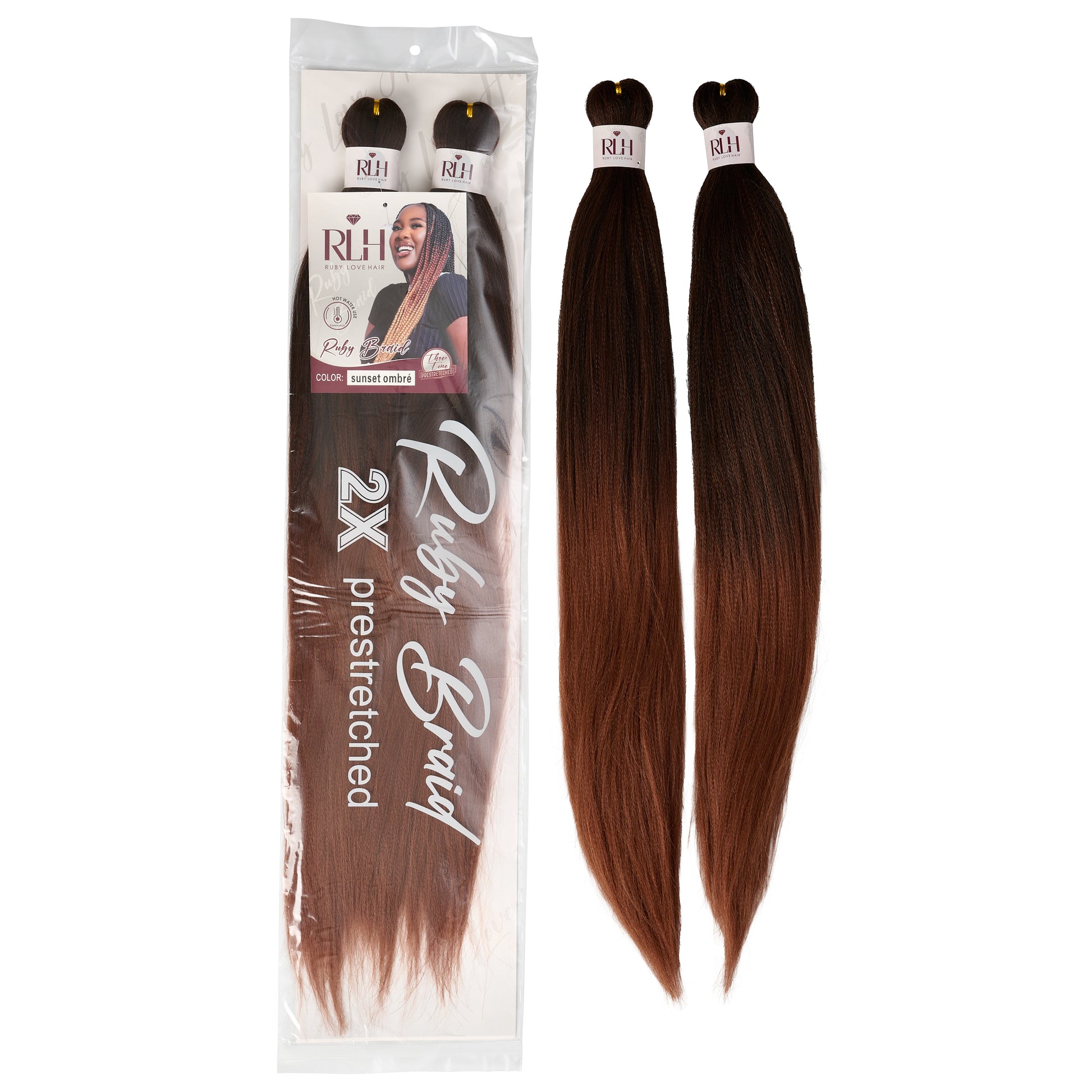 Ruby Love Hair Sunset Ombre Pre-Stretched 2-Pack